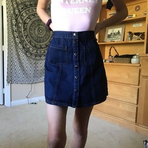 Button up denim skirt